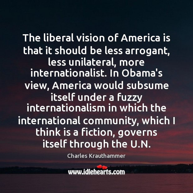 The liberal vision of America is that it should be less arrogant, Image