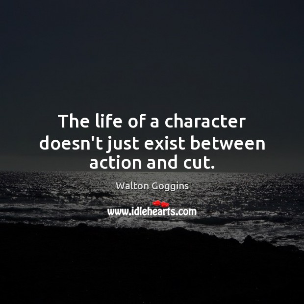 The life of a character doesn’t just exist between action and cut. Walton Goggins Picture Quote