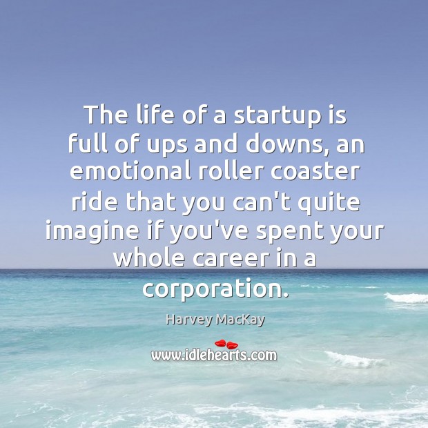 The life of a startup is full of ups and downs, an Image