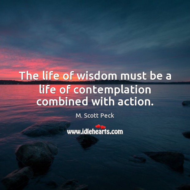 The life of wisdom must be a life of contemplation combined with action. M. Scott Peck Picture Quote