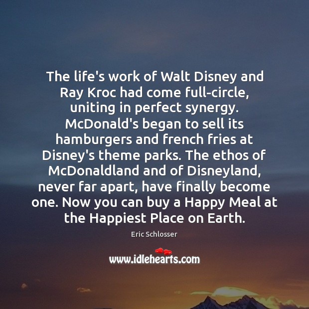 The life’s work of Walt Disney and Ray Kroc had come full-circle, Image