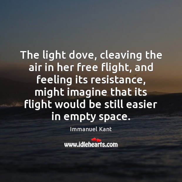 The light dove, cleaving the air in her free flight, and feeling Immanuel Kant Picture Quote