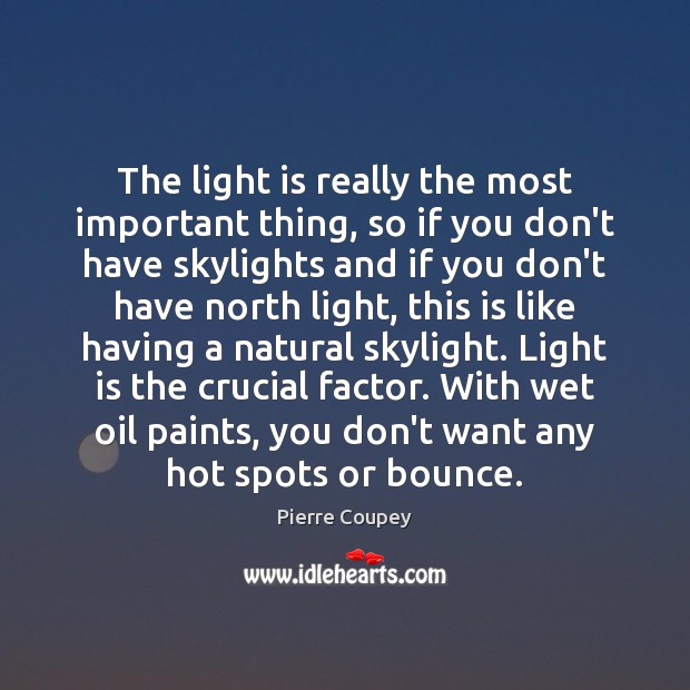 The light is really the most important thing, so if you don’t Pierre Coupey Picture Quote