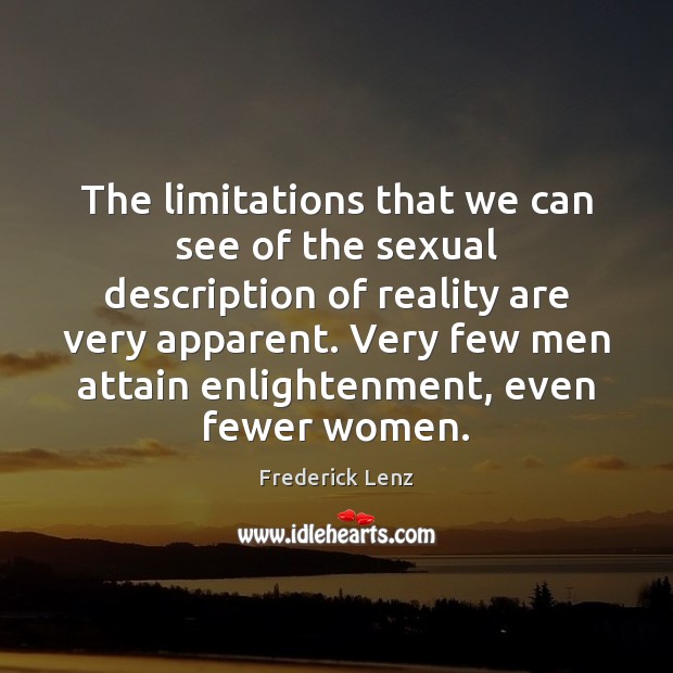 The limitations that we can see of the sexual description of reality Image