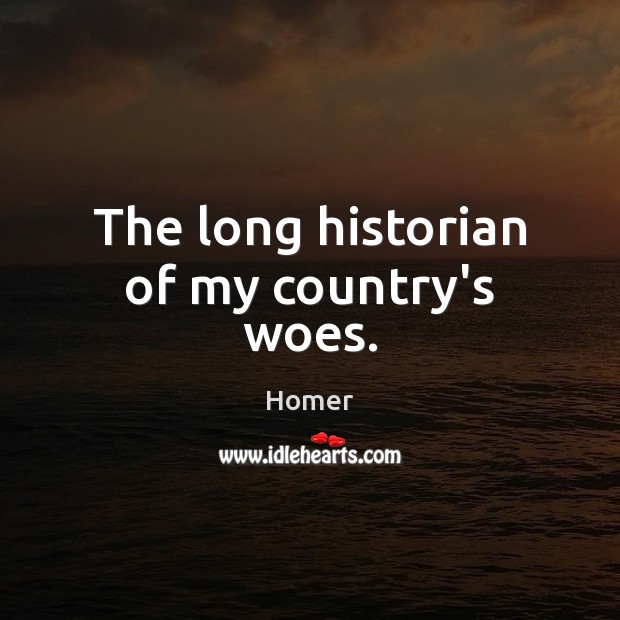 The long historian of my country’s woes. Homer Picture Quote