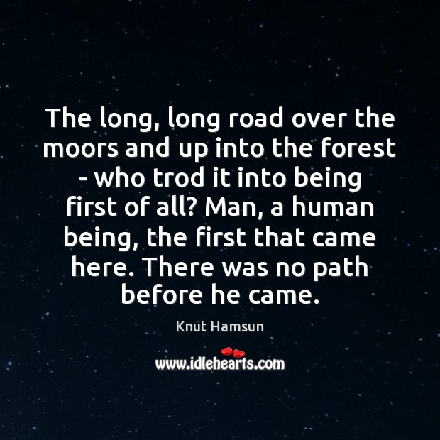 The long, long road over the moors and up into the forest Knut Hamsun Picture Quote