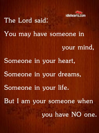 The lord said: you may have someone in your Image