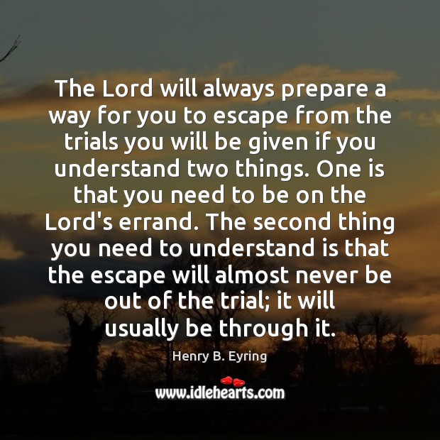The Lord will always prepare a way for you to escape from Image