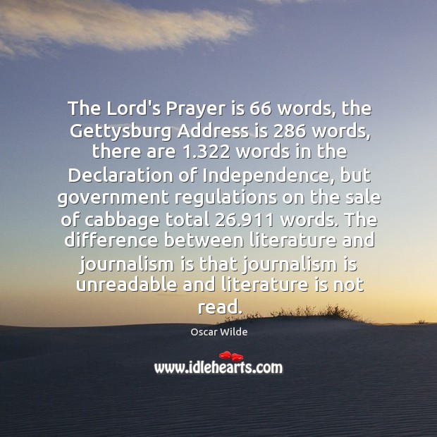 The Lord’s Prayer is 66 words, the Gettysburg Address is 286 words, there are 1.322 Prayer Quotes Image