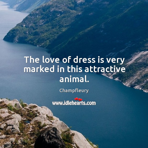 The love of dress is very marked in this attractive animal. Champfleury Picture Quote