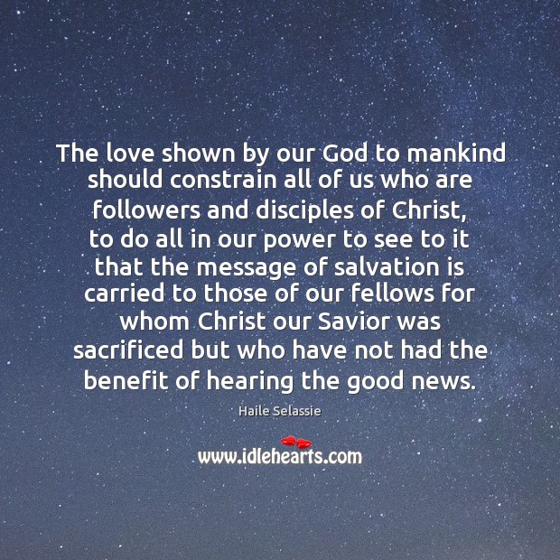The love shown by our God to mankind should constrain all of Image