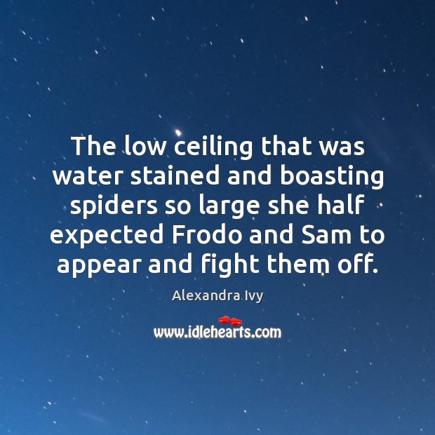 The low ceiling that was water stained and boasting spiders so large Water Quotes Image