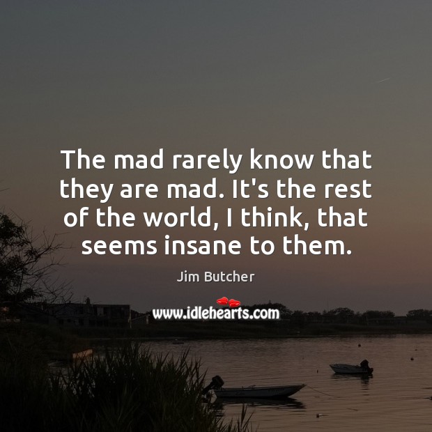 The mad rarely know that they are mad. It’s the rest of Jim Butcher Picture Quote