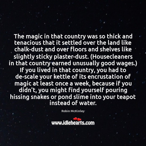 The magic in that country was so thick and tenacious that it 