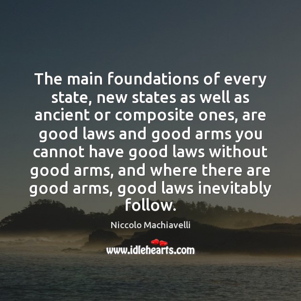 The main foundations of every state, new states as well as ancient Niccolo Machiavelli Picture Quote