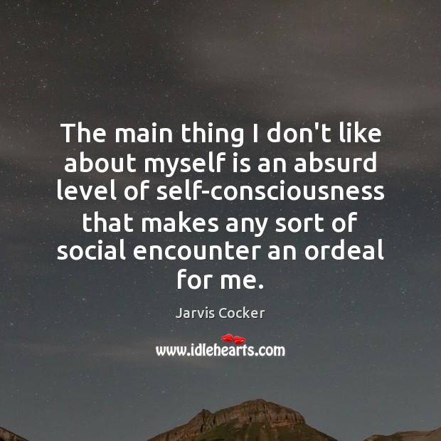 The main thing I don’t like about myself is an absurd level Jarvis Cocker Picture Quote