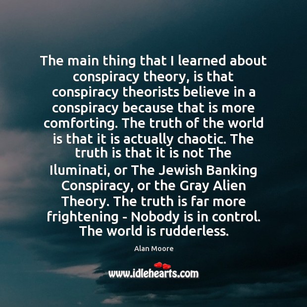The main thing that I learned about conspiracy theory, is that conspiracy Image