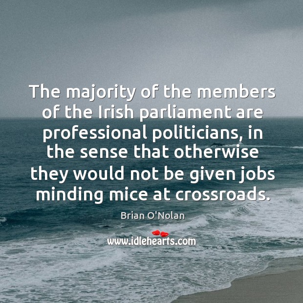The majority of the members of the irish parliament are professional politicians Brian O’Nolan Picture Quote