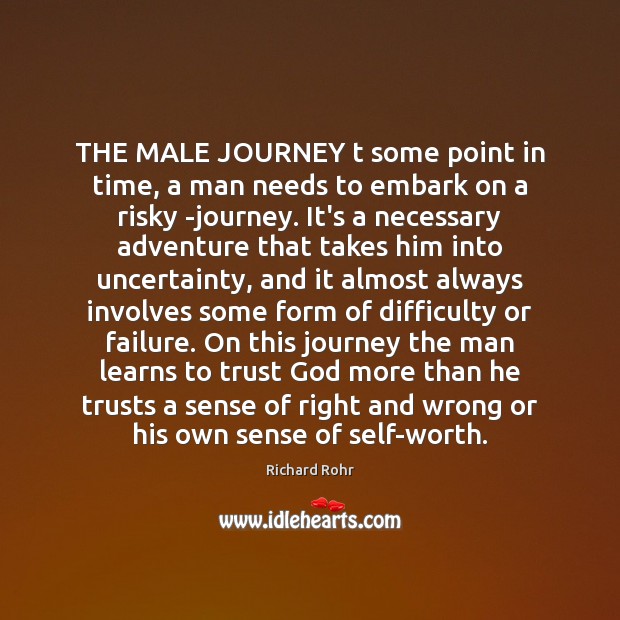THE MALE JOURNEY t some point in time, a man needs to Richard Rohr Picture Quote