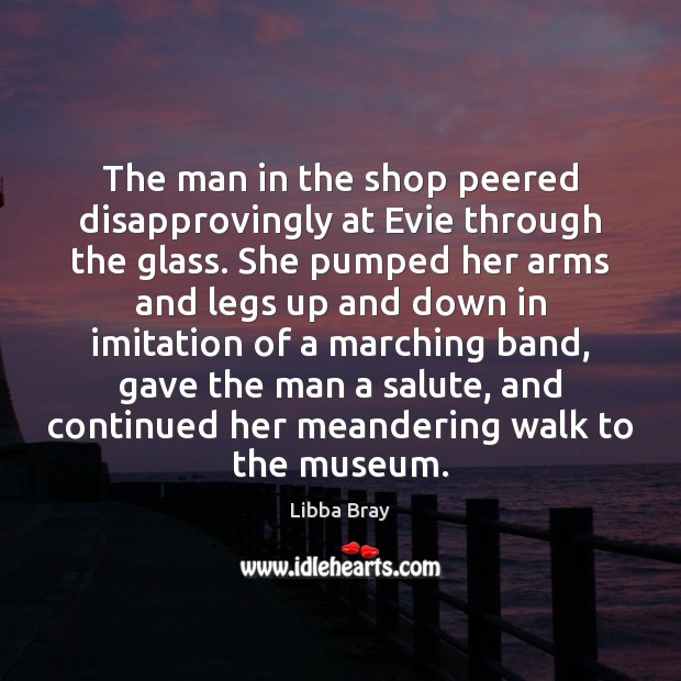 The man in the shop peered disapprovingly at Evie through the glass. Libba Bray Picture Quote