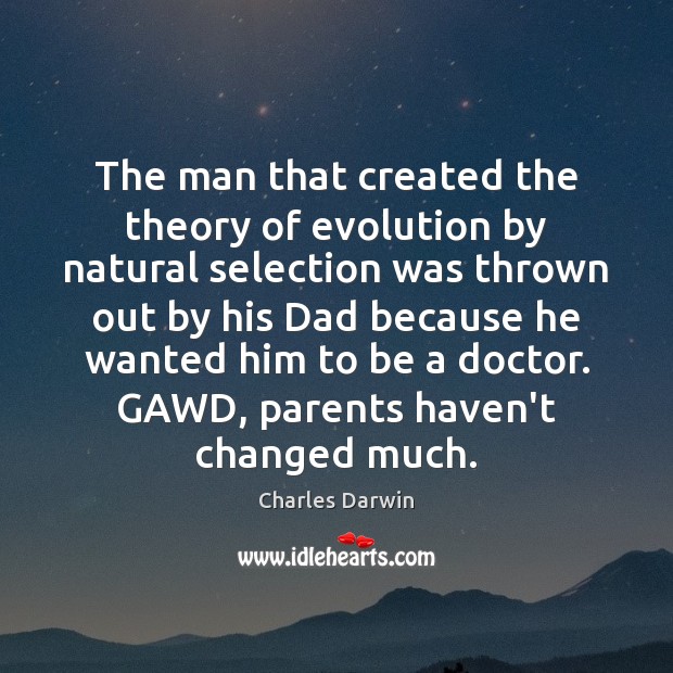 The man that created the theory of evolution by natural selection was Charles Darwin Picture Quote