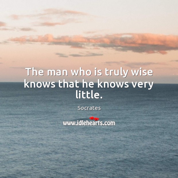 The man who is truly wise knows that he knows very little. Socrates Picture Quote