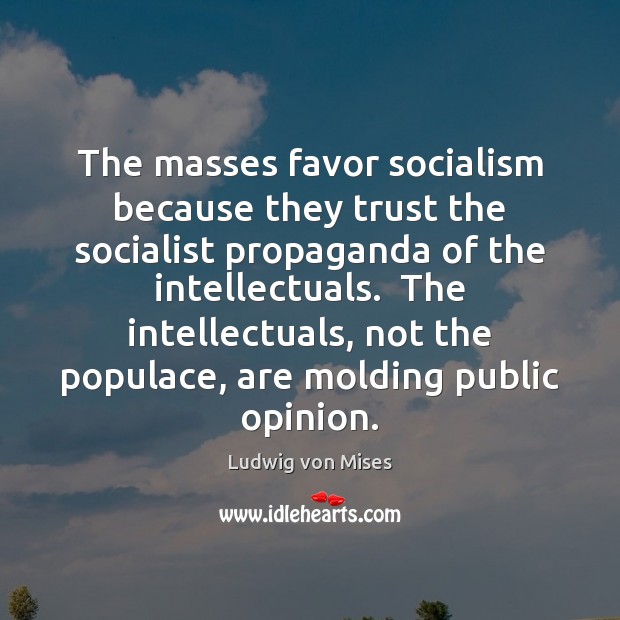 The masses favor socialism because they trust the socialist propaganda of the Image