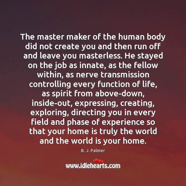 The master maker of the human body did not create you and Home Quotes Image