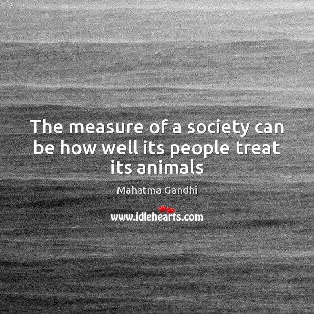 The measure of a society can be how well its people treat its animals -  IdleHearts