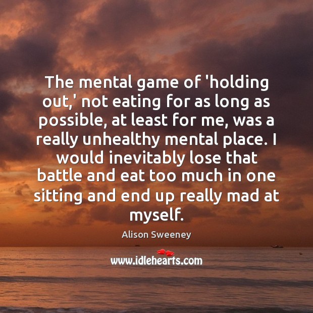 The mental game of ‘holding out,’ not eating for as long Image