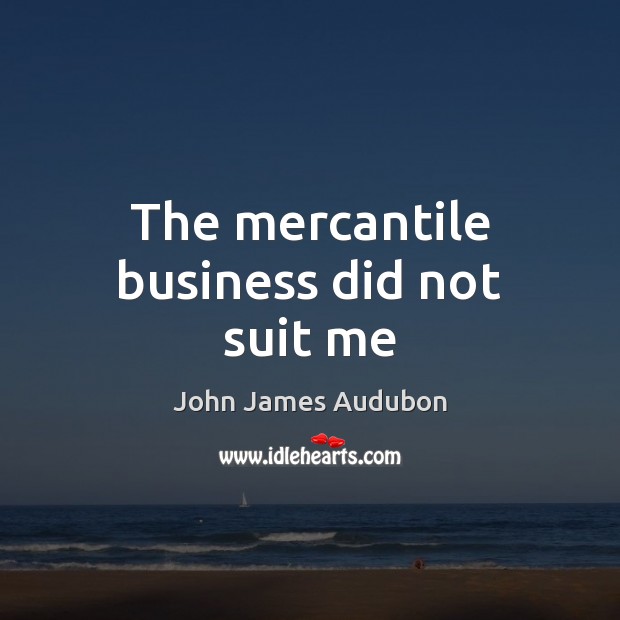 The mercantile business did not suit me John James Audubon Picture Quote