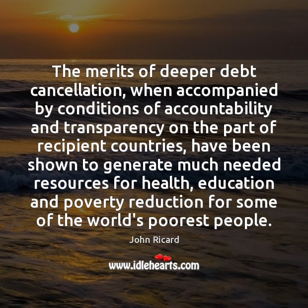 The merits of deeper debt cancellation, when accompanied by conditions of accountability Image