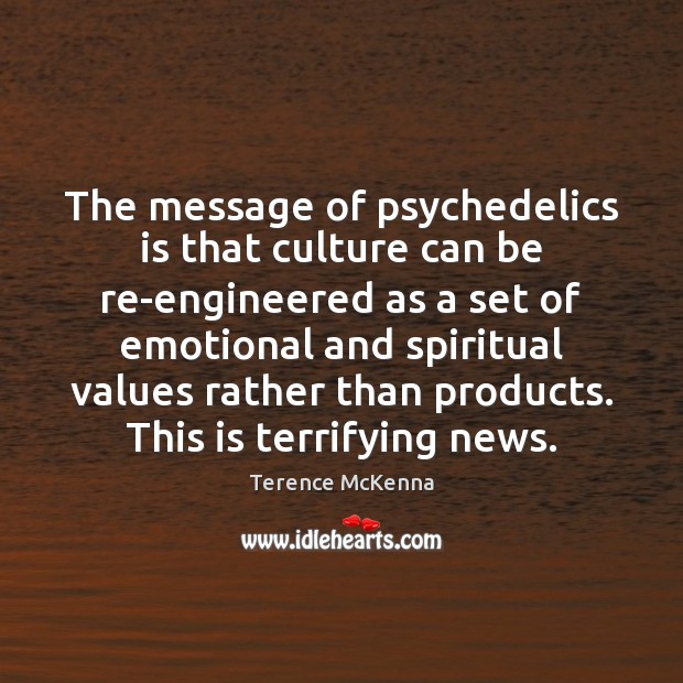 The message of psychedelics is that culture can be re-engineered as a Image