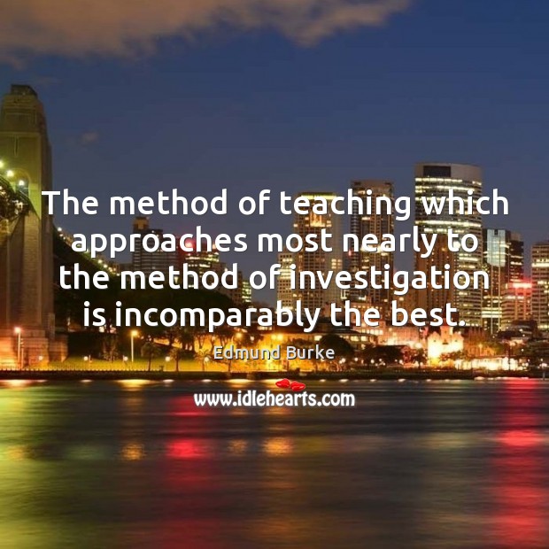 The method of teaching which approaches most nearly to the method of Image