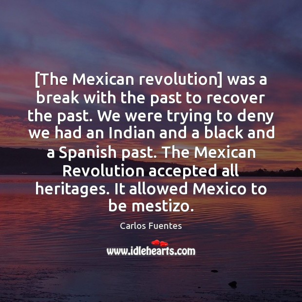 [The Mexican revolution] was a break with the past to recover the Image