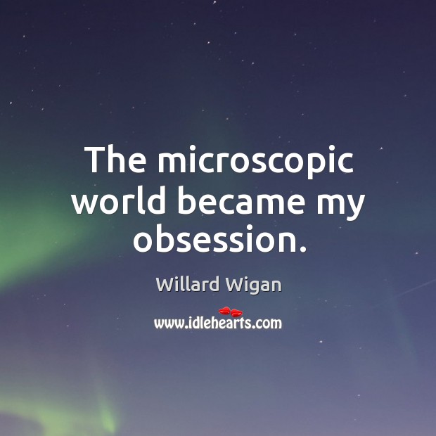 The microscopic world became my obsession. Willard Wigan Picture Quote