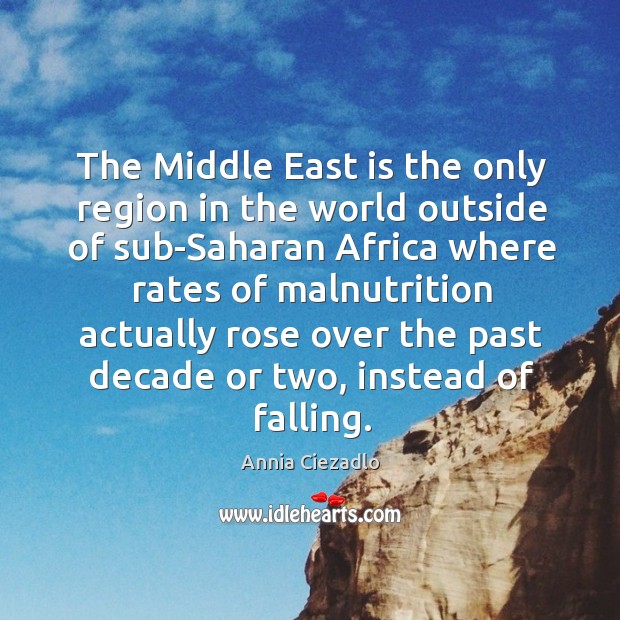 The Middle East is the only region in the world outside of Image