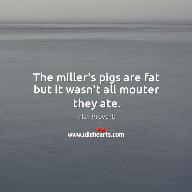The miller’s pigs are fat but it wasn’t all mouter they ate. Image
