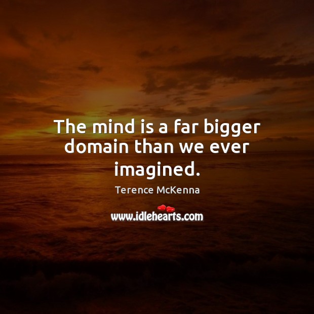 The mind is a far bigger domain than we ever imagined. Terence McKenna Picture Quote