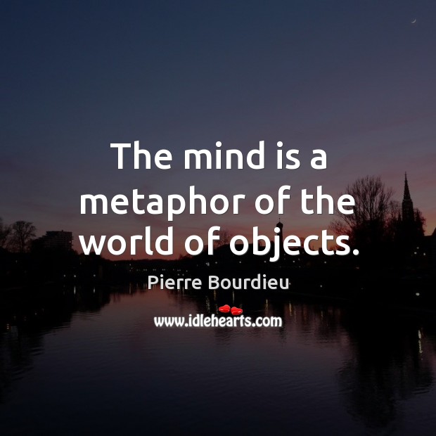 The mind is a metaphor of the world of objects. Image