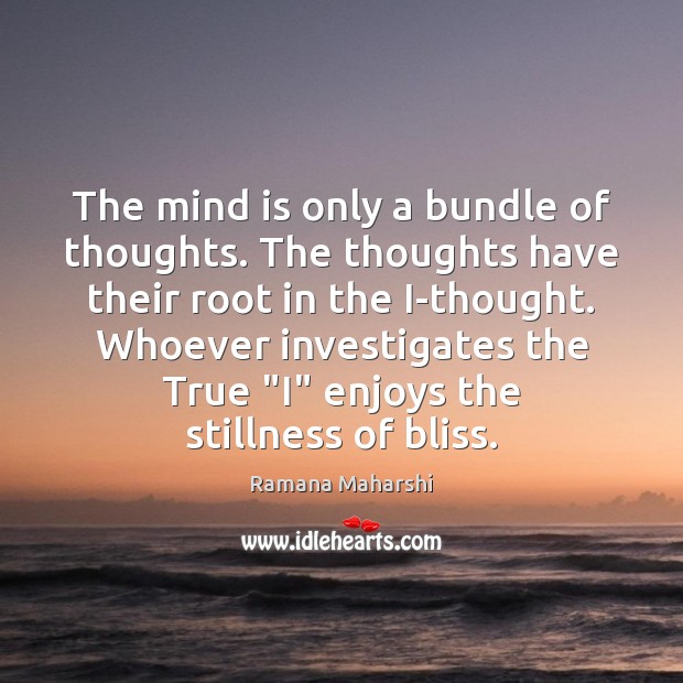 The mind is only a bundle of thoughts. The thoughts have their Image