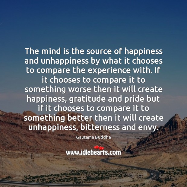 The mind is the source of happiness and unhappiness by what it Image