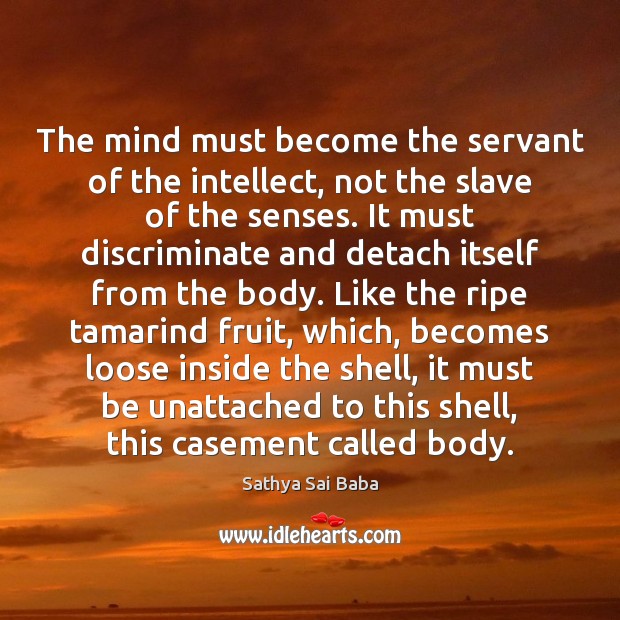 The mind must become the servant of the intellect, not the slave Image