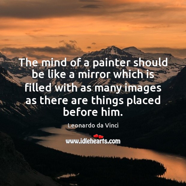 The mind of a painter should be like a mirror which is Image