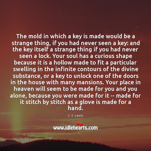 The mold in which a key is made would be a strange Image