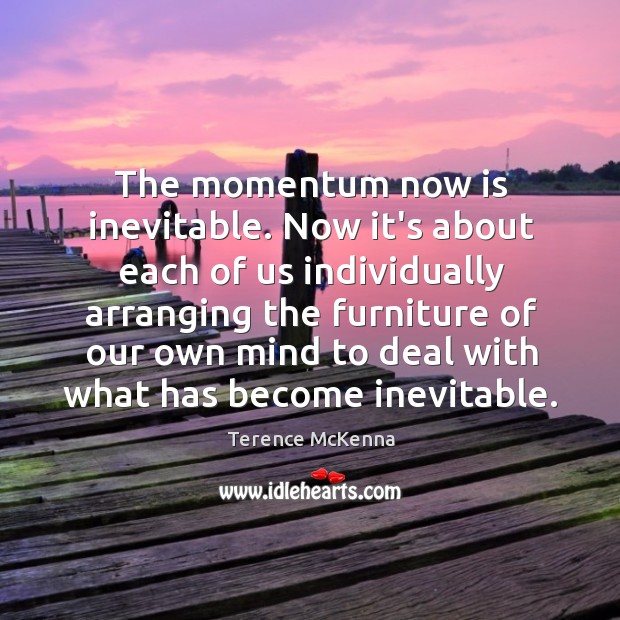 The momentum now is inevitable. Now it’s about each of us individually Terence McKenna Picture Quote