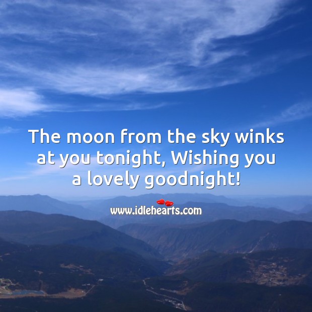 The moon from the sky Good Night Messages Image
