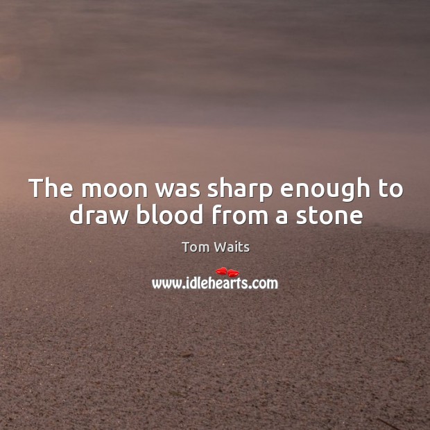 The moon was sharp enough to draw blood from a stone Image