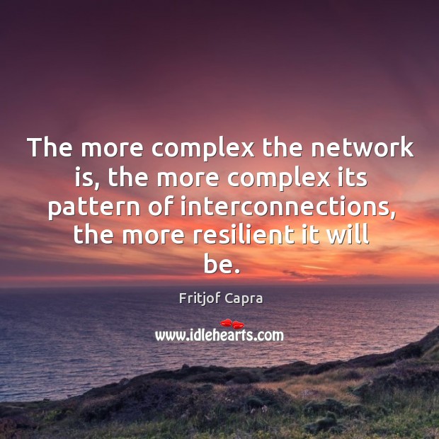The more complex the network is, the more complex its pattern of Fritjof Capra Picture Quote