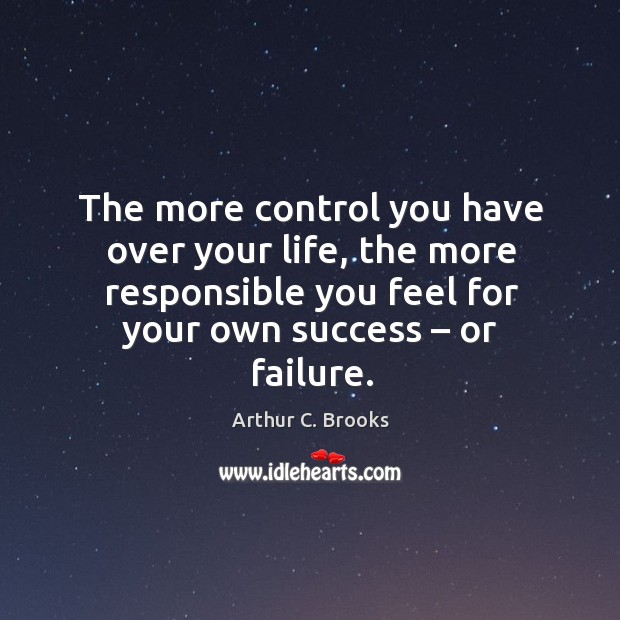 The more control you have over your life, the more responsible you feel for your own success – or failure. Image